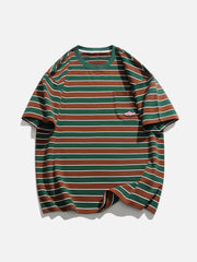 Stripe 3D Embroidery Tee