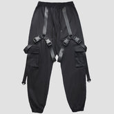 Combat Techwear Ribbons Buckle Cargo Pants