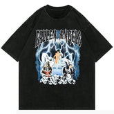 Vintage Lightning Skull Print Washed Tee