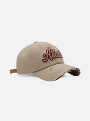 Vintage Distressed Embroidery Letter Hat