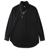 Dark B Chain Decoration Long Sleeve Shirt