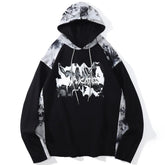 Ink Tie-dye Stitching Oversized Washed Hoodie