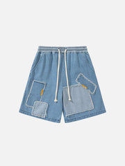 Fringe Patchwork Shorts