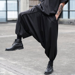 Dark Cross Crotch Oversized Pants