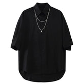 Dark Love Chain Decoration Oversized Shirt