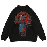Dark Character Graffiti Knitted Sweater