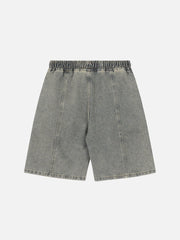 Vintage Side Zipper Denim Shorts