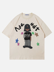 Star Cartoon Character Print Tee