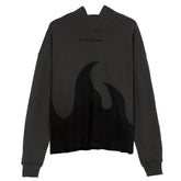 Dark Fire Flame Print Hoodie