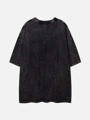 Abstract Two-Headed Cat Print Tee