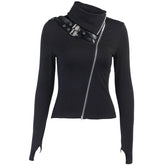 Dark Punk Double Zipper Turtleneck Sweatshirt