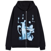 Dark Ghost Fleece Zip Up Hoodie