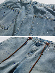 Splash Ink Washed Denim Shorts