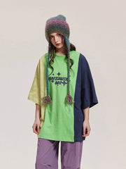 Letter Print Color Block Tee