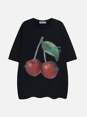 Blurring Cherry Print Tee