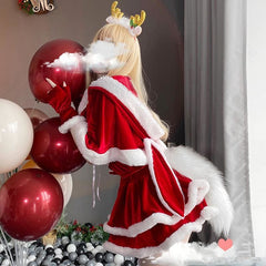 Kawaii Christmas Girl Red Tube top Cake Dress