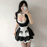 Kfashion Cute Maid Black White Dress ON851