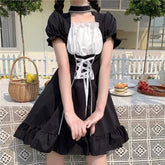 Kikii Kawaii Girl Gothic Doll Lace-Up Dress