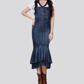 Layered fashion jeans dress