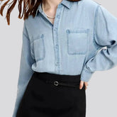 Light chambray women's denim shirt