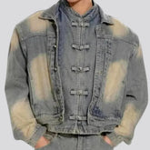 Light fashion vintage men's denim jacket
