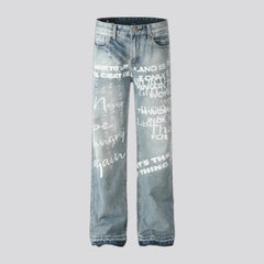 Light pattern medium rise men's jeans