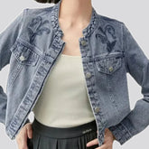 Light stonewashed style women's denim jacket