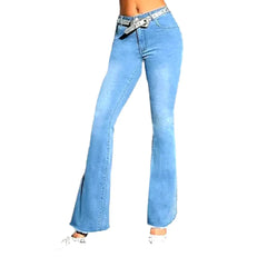 Light-wash low-waist jeans for ladies