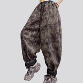 Lined mid rise women's corduroy joggers