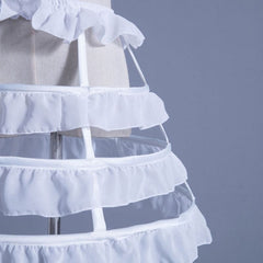 Lolita Hollow Lotus Leaf Lace Skirt Dress Lining