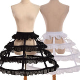 Lolita Hollow Lotus Leaf Lace Skirt Dress Lining