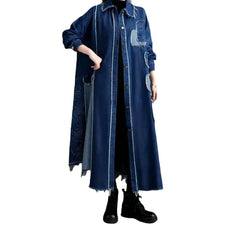 Long fashion jeans coat for women