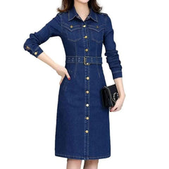 Long stonewashed jean dress