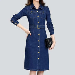 Long stonewashed jean dress