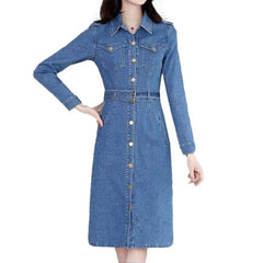 Long stonewashed jean dress