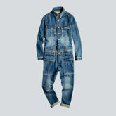 Loose fit men's jean jumpsuit