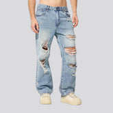 Loose fitting cutout grunge men's jeans