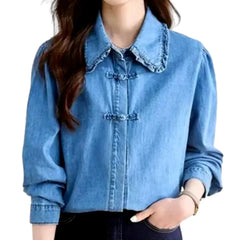 Loose jean shirt for ladies