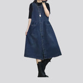 Medium-length flared-fit jean dress