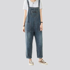 Medium patterned roll hem women's jeans overall