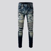 Medium rise stretchable biker men's jeans