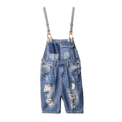 Men's jean overall shorts