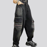 Mid rise comfy jean joggers for women