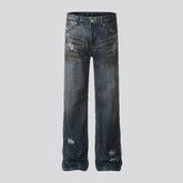 Mid-rise dark men's jeans