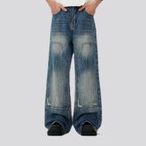 Mid rise distressed fashion men's jeans