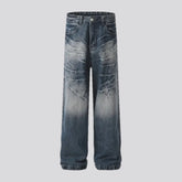 Mid rise faded jeans for men