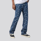 Mid rise stylish elastic men's jeans