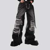 Mid waist boho street men's jeans