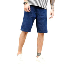 Mid-waist denim shorts for men