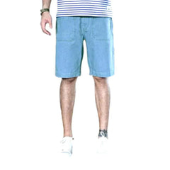 Mid-waist denim shorts for men